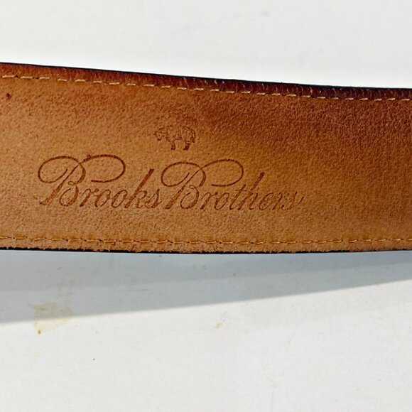 Brooks Brothers Mens Dress Belt Black Genuine Leather Shiny Finish Italy 40 - Picture 4 of 11